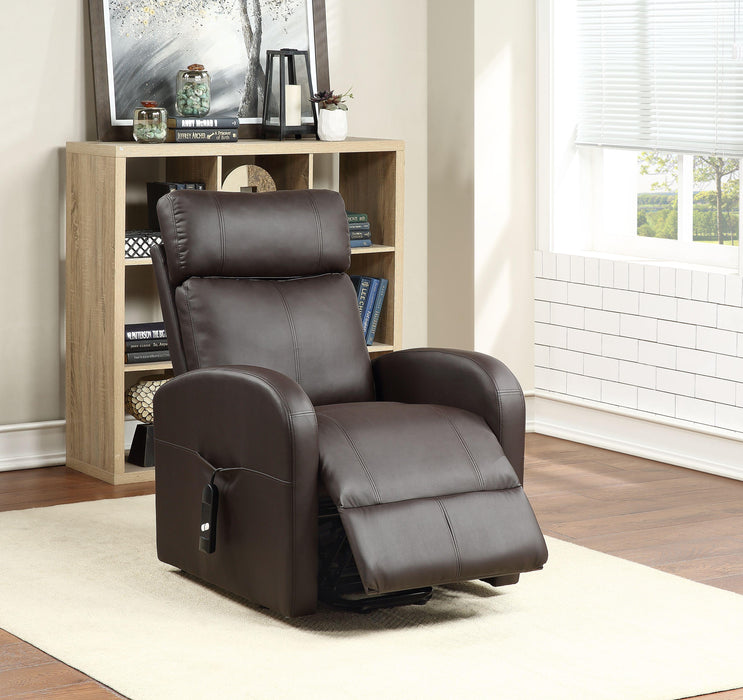 Ricardo Brown PU Recliner w/Power Lift image