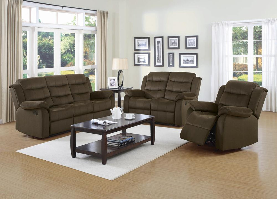 Rodman Pillow Top Arm Motion Loveseat Olive Brown