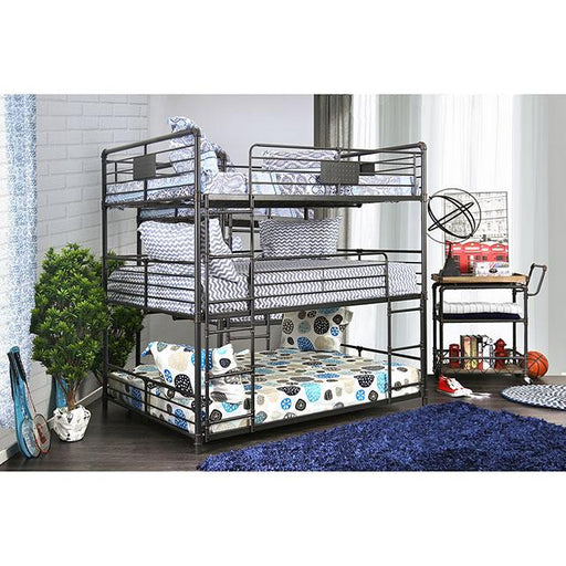 Olga I Sand Black Full/Full/Full Bunk Bed image