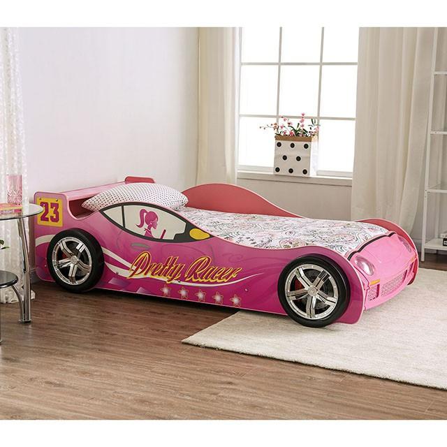 PRETTY GIRL CAR BED Twin Bed, Pink