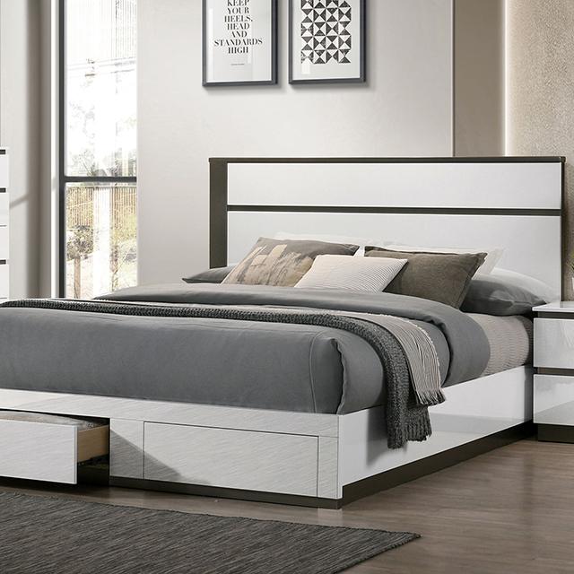 BIRSFELDEN E.King Bed w/ Drawers, White image