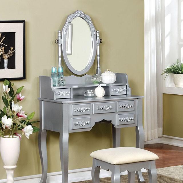 Harriet Silver Vanity w/ Stool image