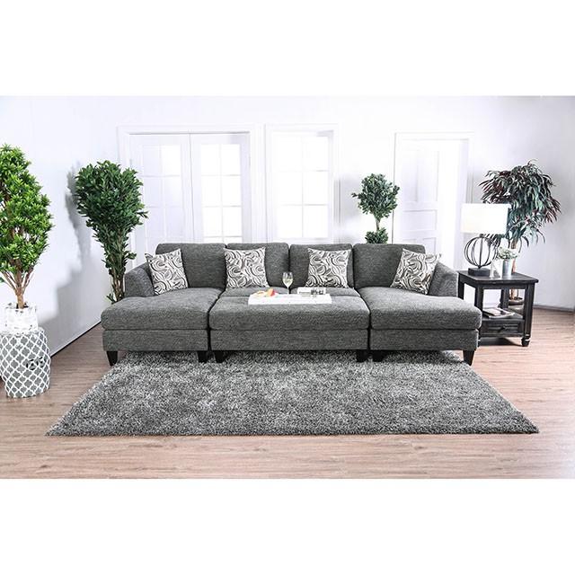 Lowry Gray Sectional w/ Ottoman