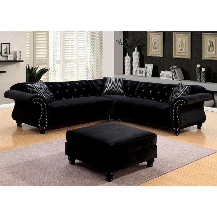 JOLANDA II Black Sectional, Black