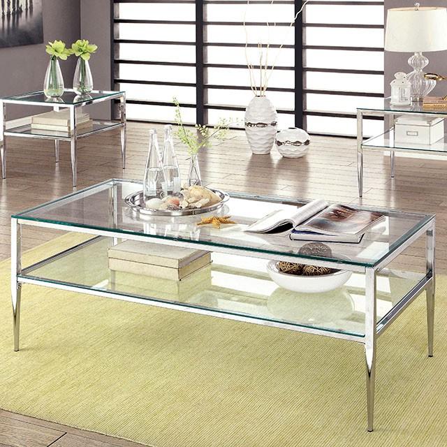 TANIKA Chrome Coffee Table, Chrome