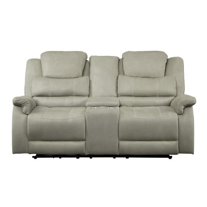 Homelegance Furniture Shola Power Double Reclining Loveseat in Gray image