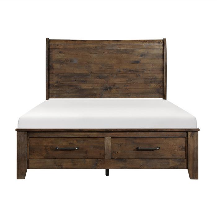 Jerrick (3)California King Sleigh Platform Bed with Footboard Storage image